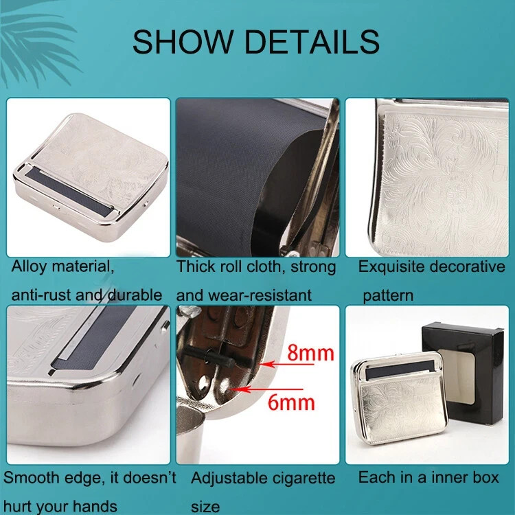 Rolling Machine Metal Automatic Cigarette Tobacco Roller Box Case & Storage Box