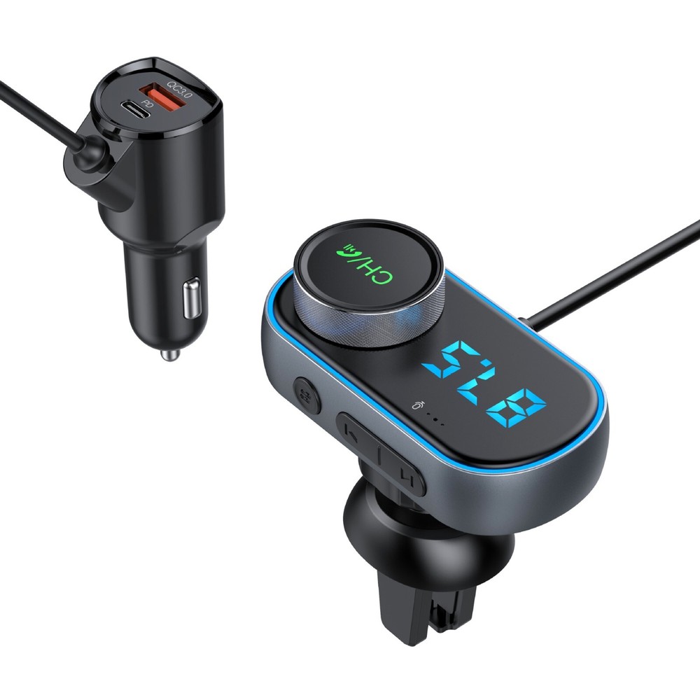 Wireless Bluetooth 5.0 Car FM Transmitter Radio Adapter USB 3.0 Type C Charger