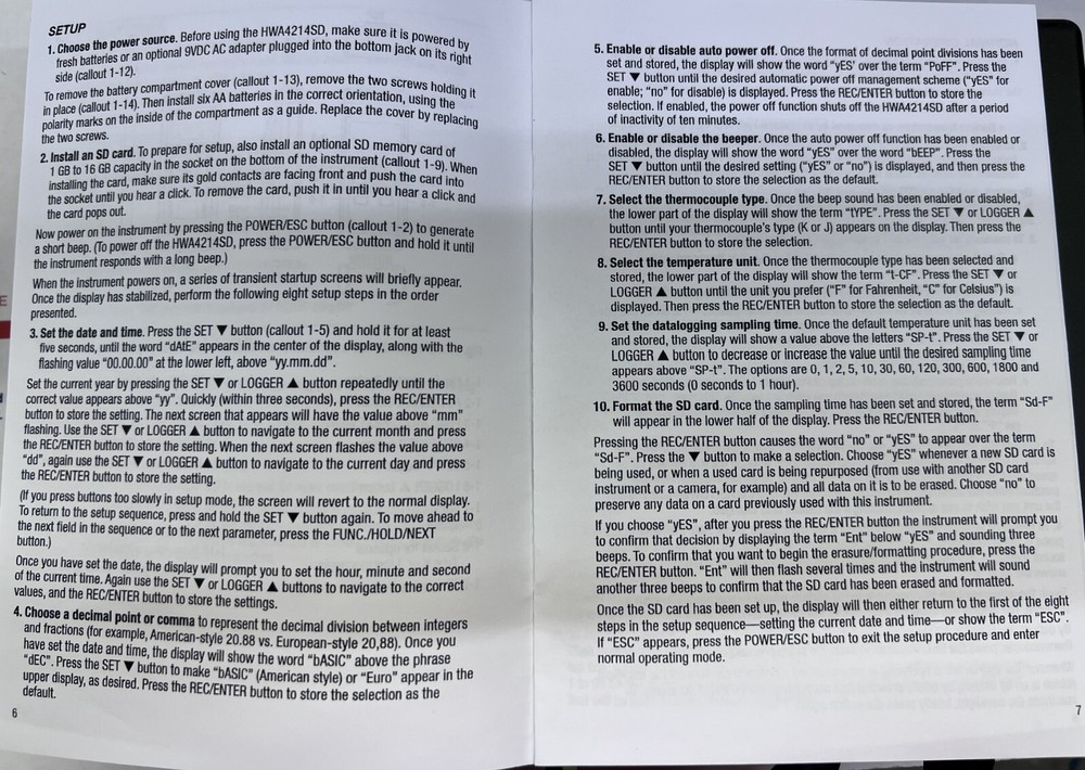 General Tools HWA4214SD Digital Hot Wire Anemometer, with Data Logging SD Card