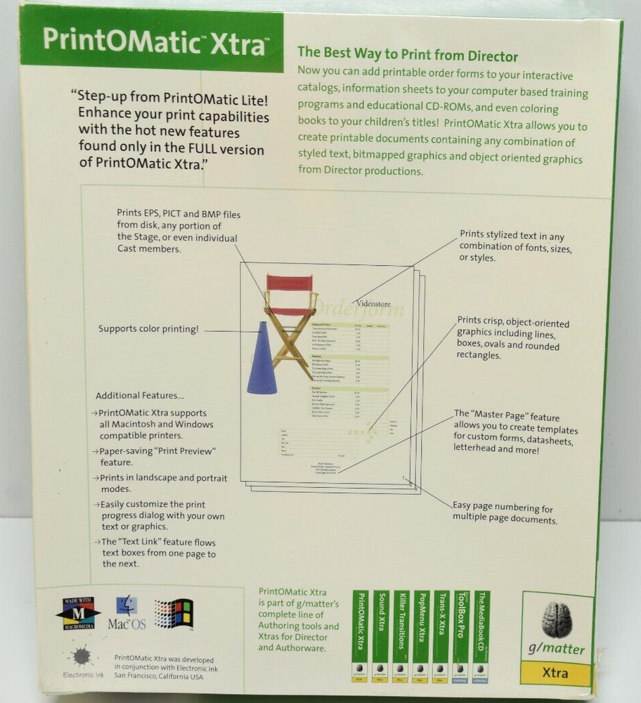 Vintage PrintOmatic Xtra Big Box Printer Software 1996 CD-ROM Mac/Win New Sealed