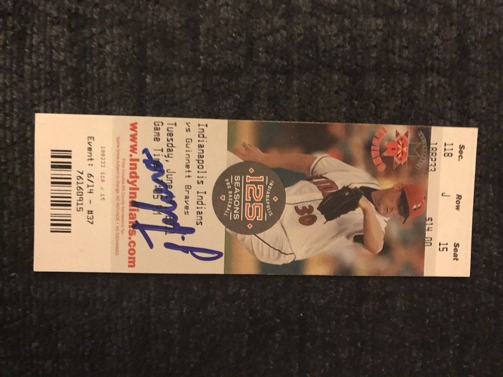 Julio Teheran Baseball Signed AAA Ticket Stub