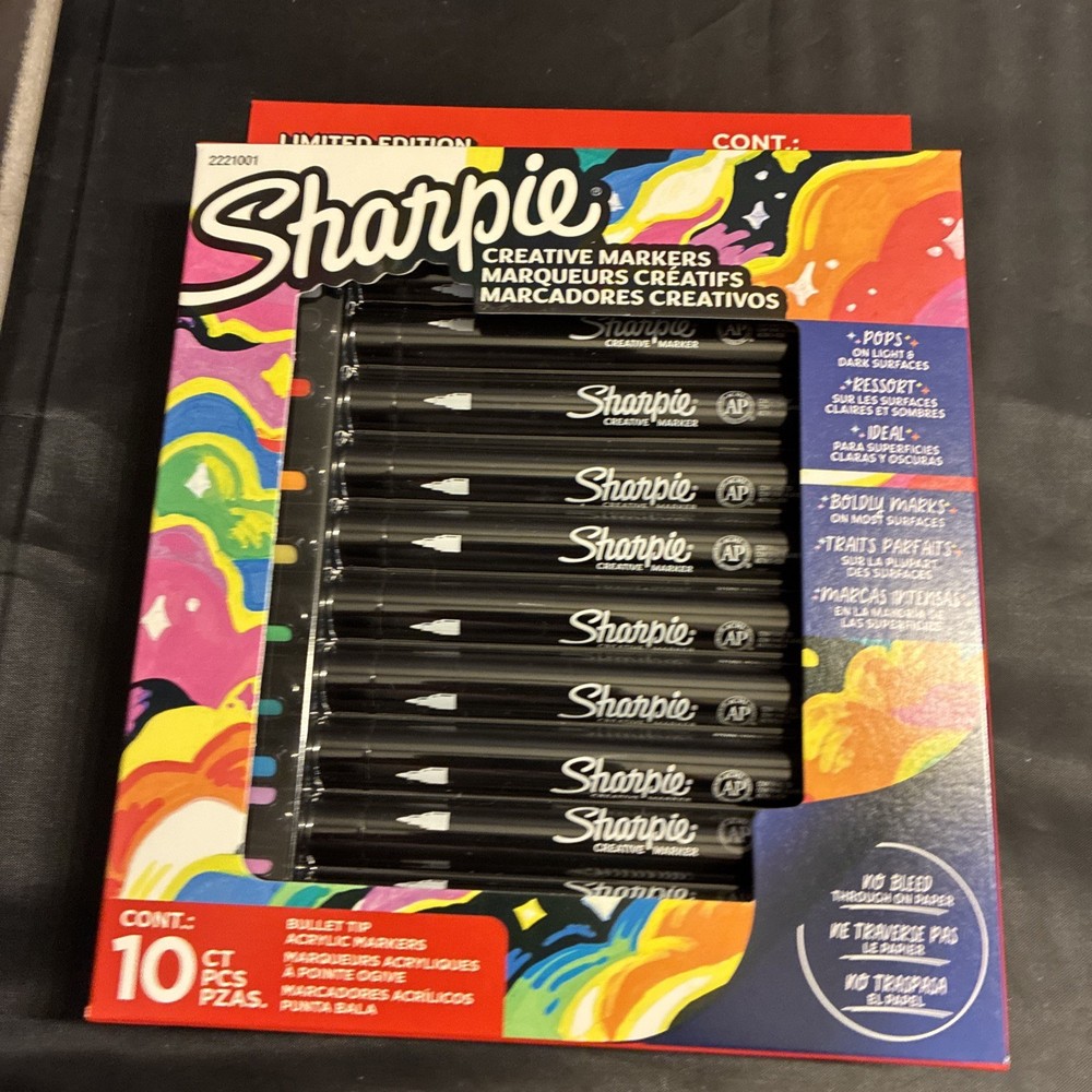 Sharpie Creative Markers Bullet Tip Acrylic Markers 10 Count New