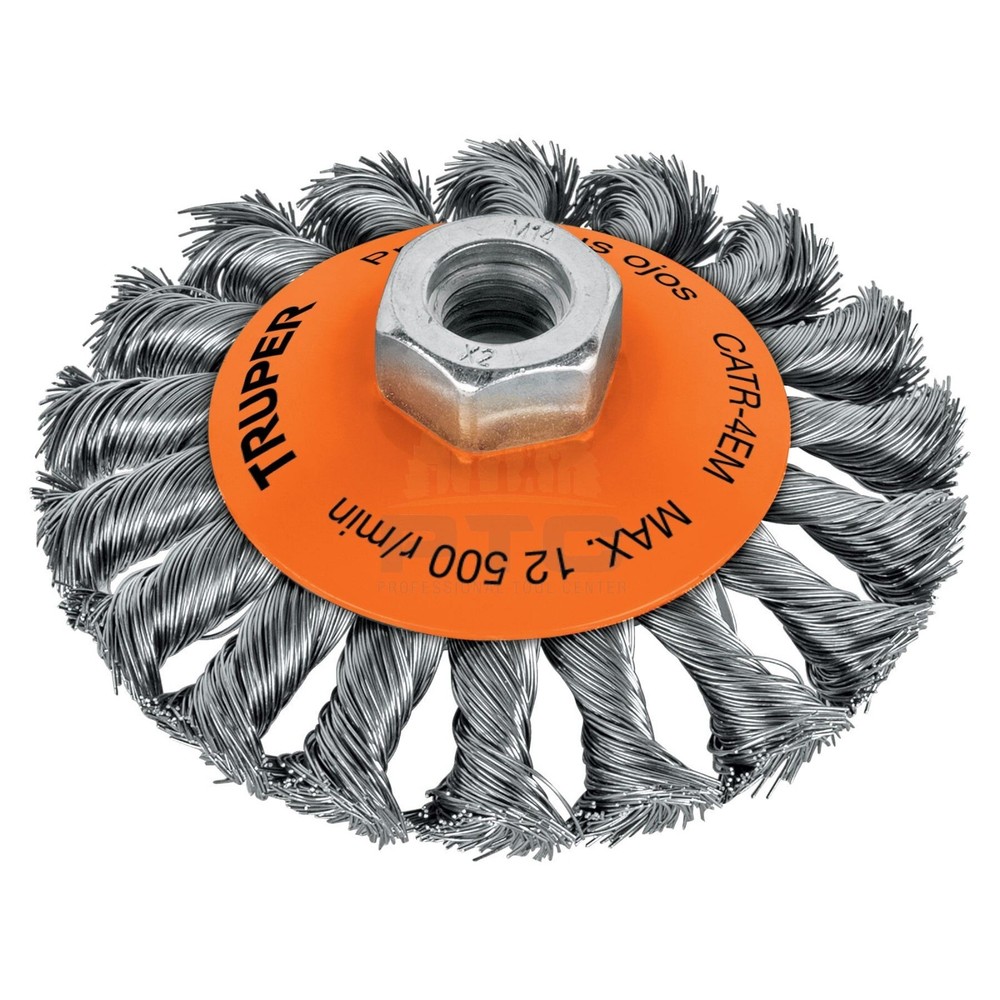 Truper CATR-4EM Card conical type 4" braided wire, arbor M14