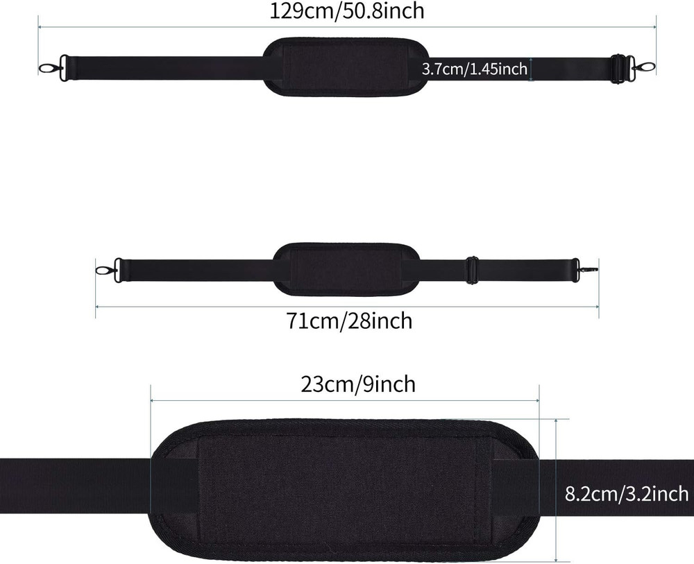 Universal Shoulder Strap Replacement Luggage Duffle Bag Strap Detachable Soft Pa