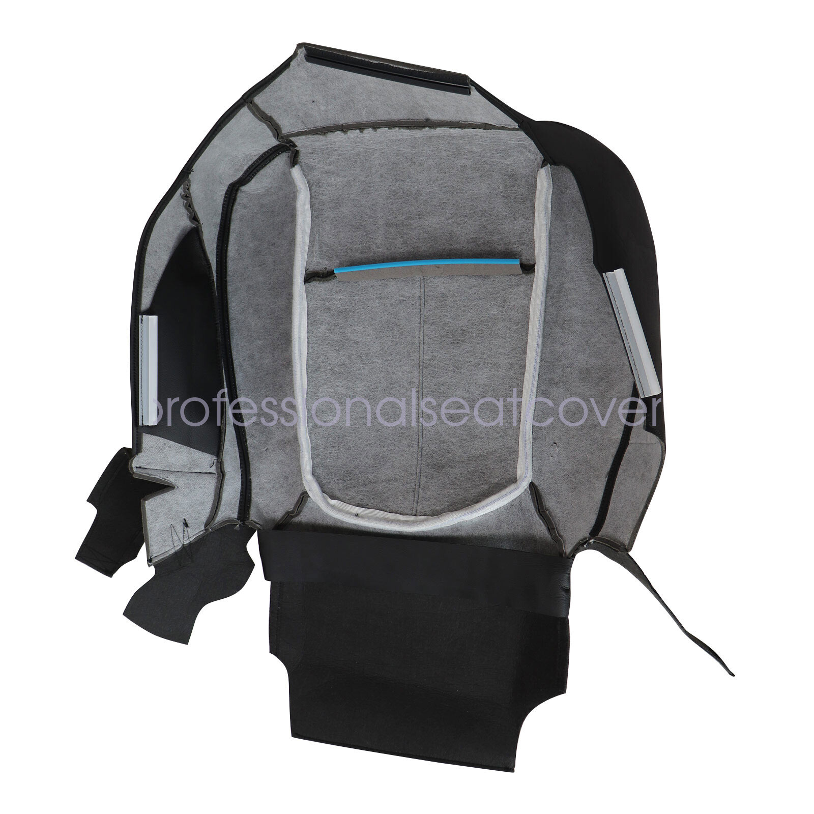 For 2009-2014 Ford F150 Lariat Front PERFORATED Leather Seat Cover Black