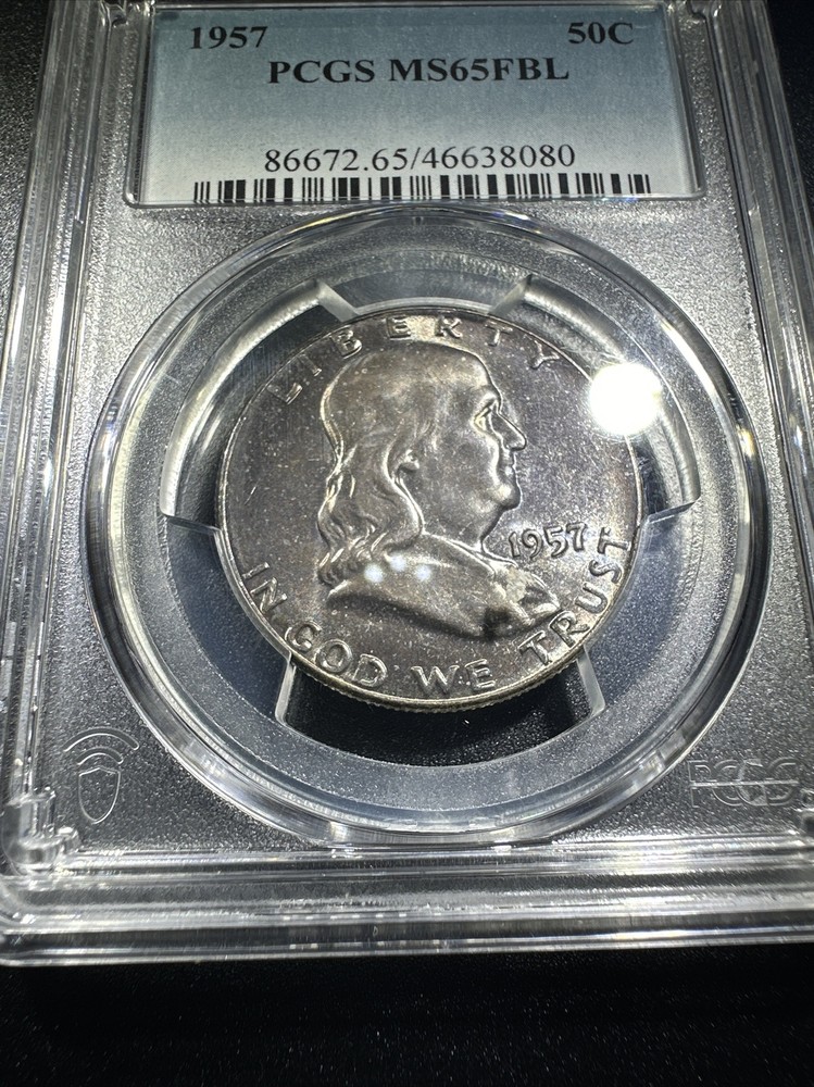 1957 Franklin Half Dollar PCGS MS65 FBL - TONER 🔥
