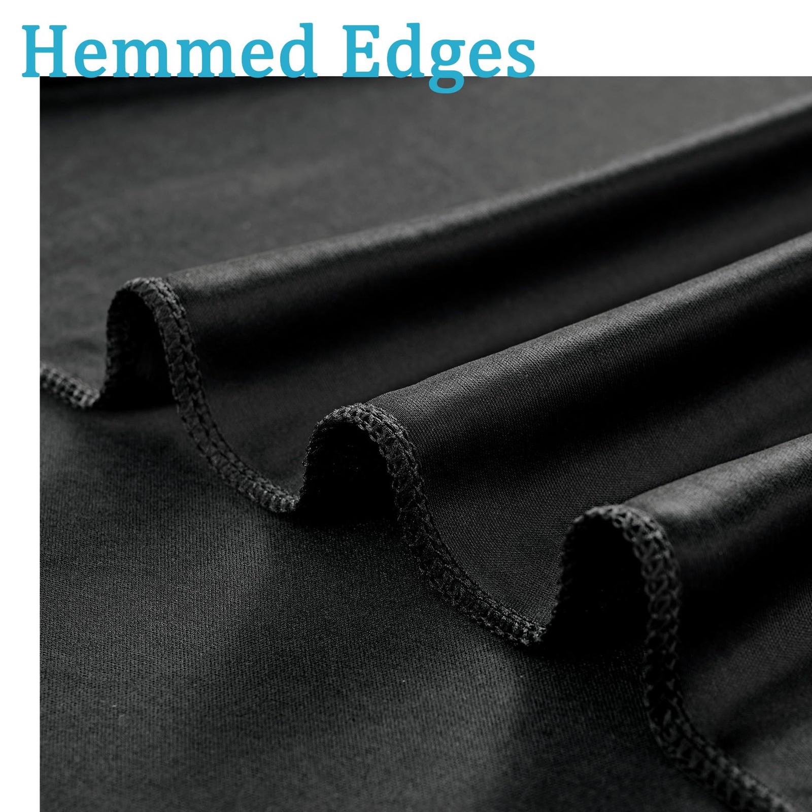 30ft x 10ft Black Backdrop Curtain - 6 Panels Polyester Drapes for Events