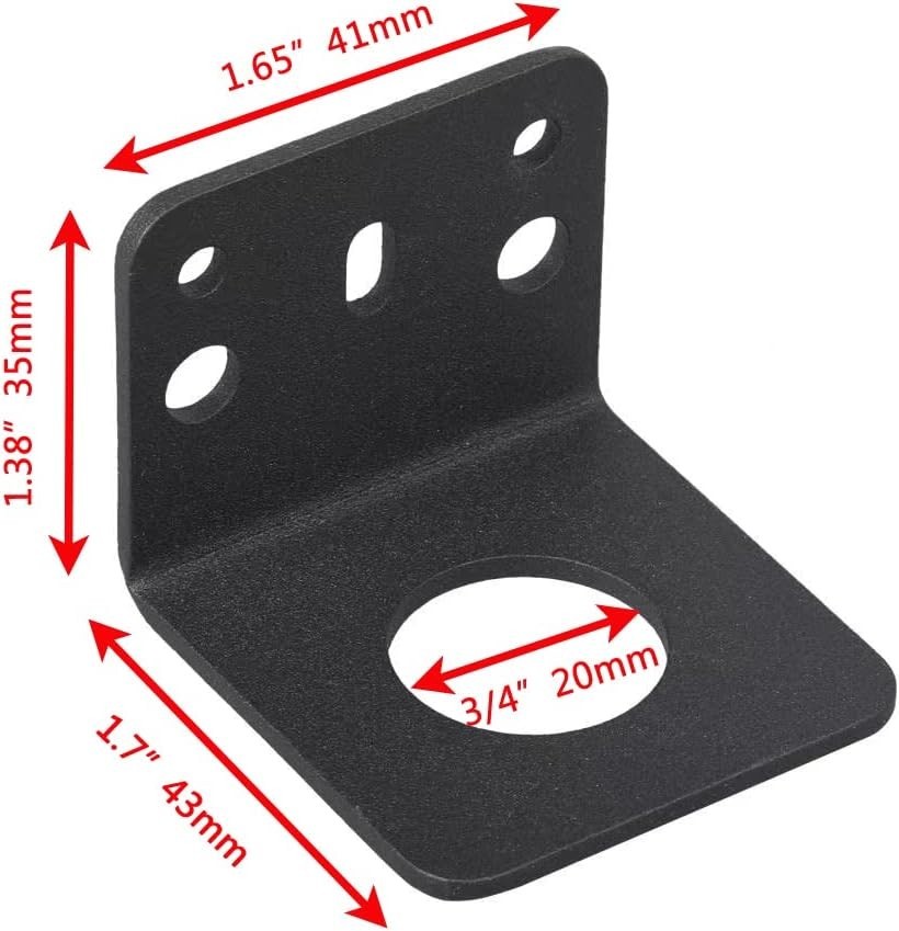 2 Pcs Sturdy L-Bracket - Black Stainless Steel Antenna Mounting Bracket