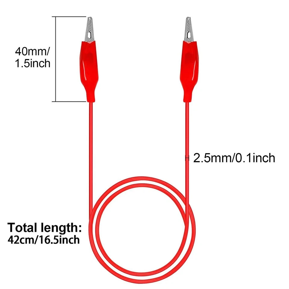 20 Pcs Electrical Jumper Cables Test Leads with Alligator Clips for Circuit