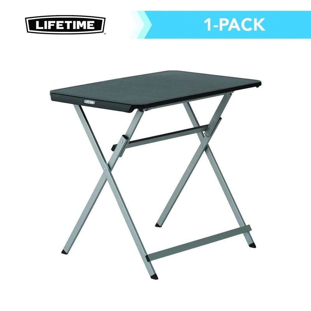 Lifetime 30-Inch Rectangular Folding Table, Light Commercial Grade, Black