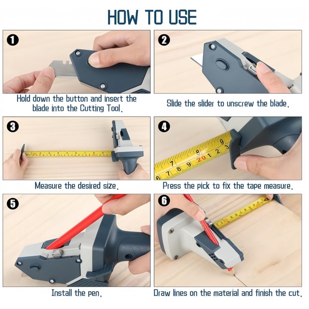 Multifunction Drywall Cutting Tool w/ 6 Blades