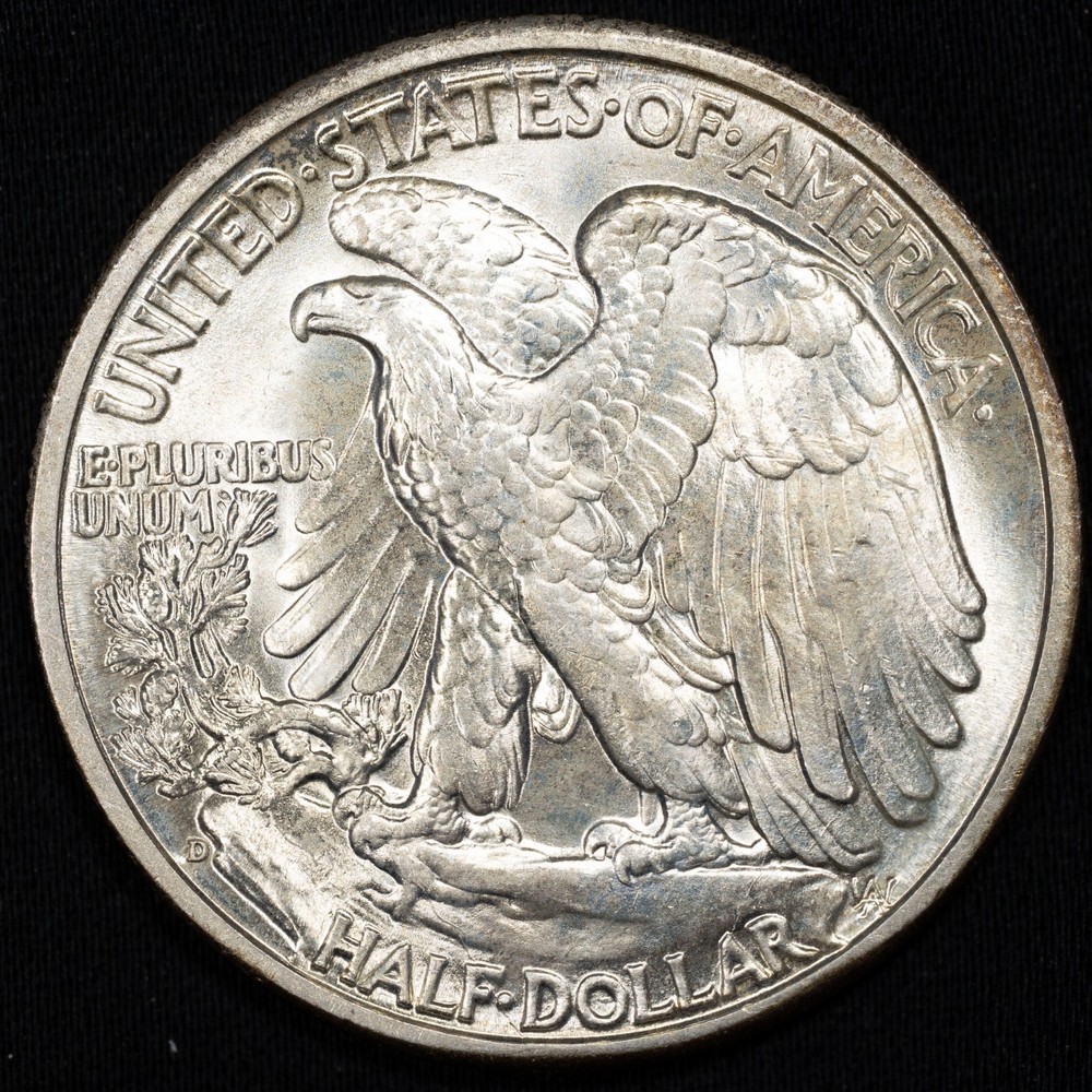1942-D Walking Liberty Silver Half Dollar Choice Uncirculated BU+