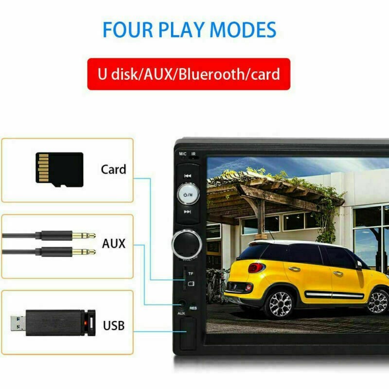 For AUX MP5 Player 7" Double 2DIN Bluetooth Touch Screen Stereo Radio USB Camera