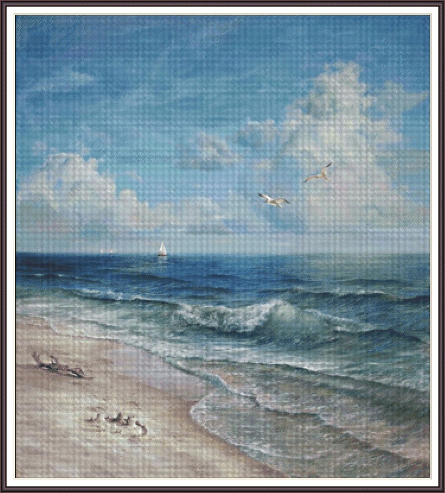 Seashore 558 - Chart Counted Cross Stitch Pattern Needlework craft