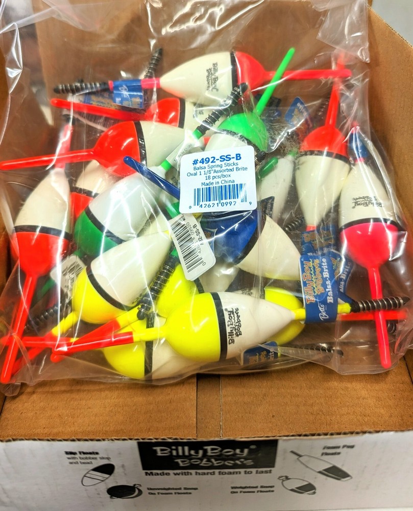 Betts Balsa Spring Sticks    Oval 1 1/8"    Assorted Brite    #492-SS-B    18pc