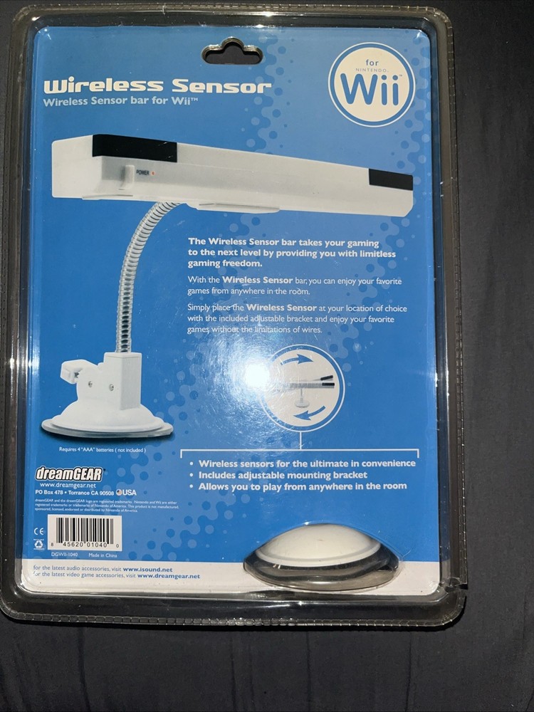 Wii Dream Gear Wireless Sensor Bar Adjustable New in package