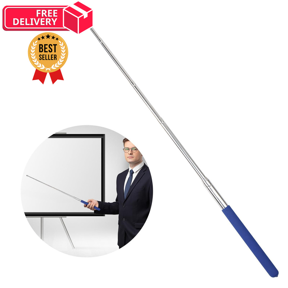 Retractable Teacher Pointer 𝟑𝟗.𝟓'', Stick with 𝗦𝘁𝘆𝗹𝘂𝘀 Blue