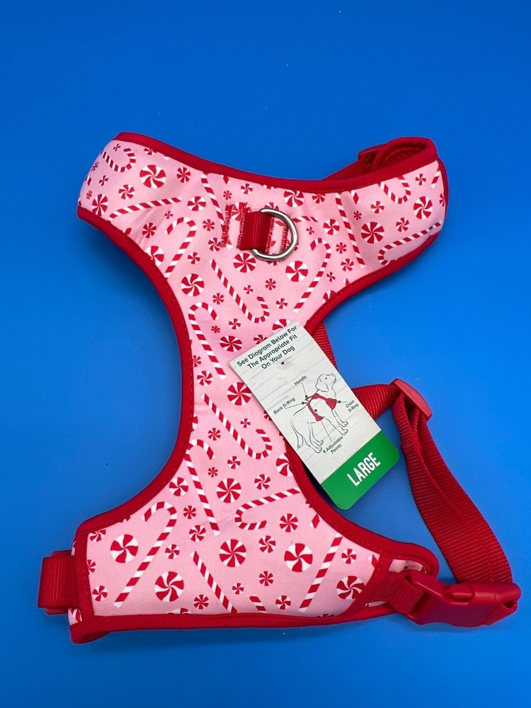 Dog Harness Large Candycane - Adjustable & Comfortable Fit