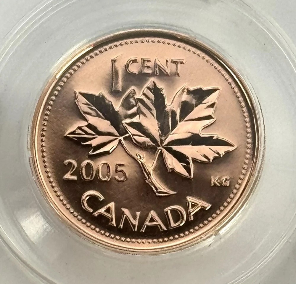 2005P Canada 1 Cent MINT ERROR, Wrong Planchet, Non Magnetic - CCCS GEM UNC67