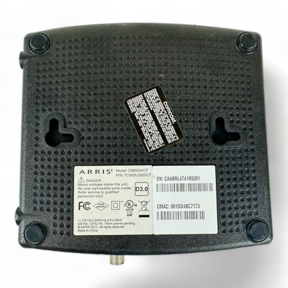 Arris CM820A DOCSIS 3.0 Cable Modem CM820A/CT