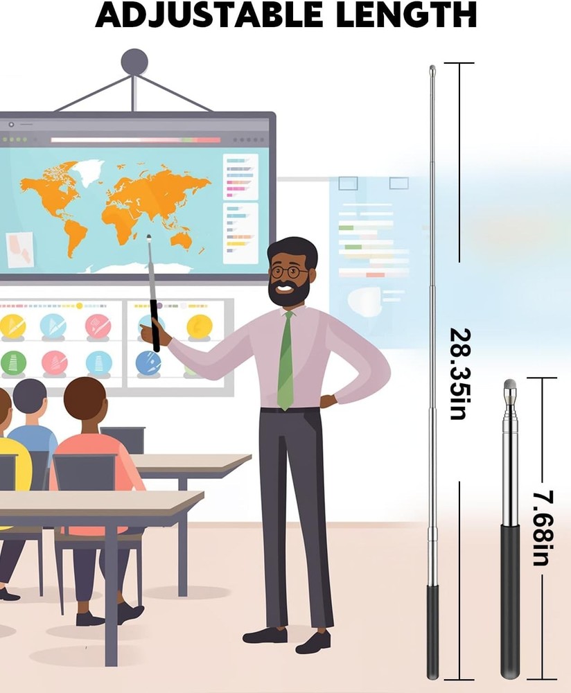 Adjustable Length Telescoping Pointer for Teaching and Touchscreen Interaction