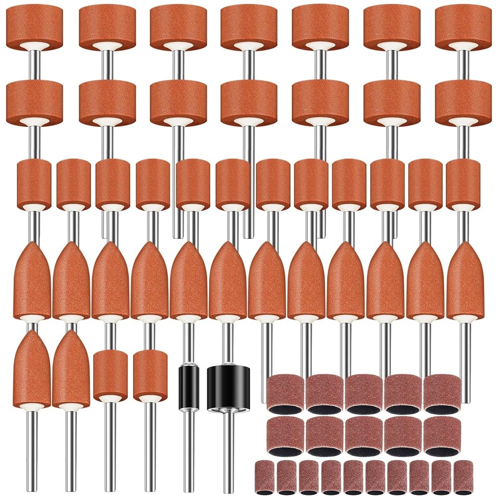 64Pcs Sanding Bits for Rotary Tools 1/8 Shank Grinding Stones Set