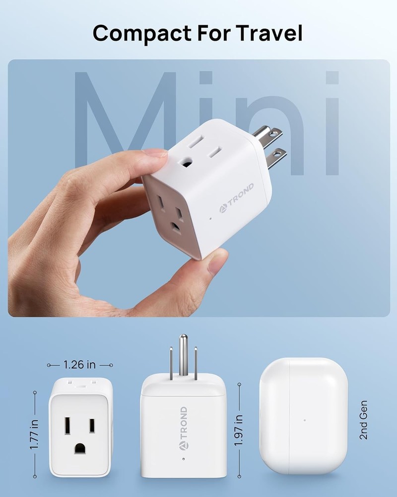 2 Pack Multi Plug Wall Outlet Extender - ETL Listed 3 Way Plug Adapter