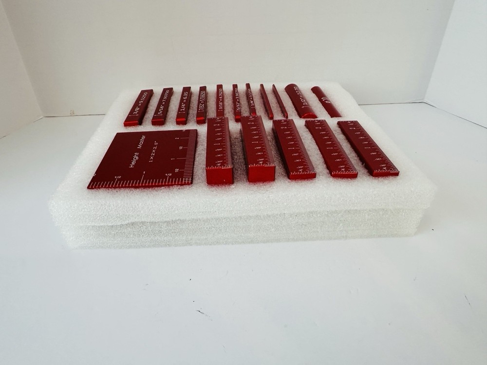 Setup Blocks Height Gauge Set, HEIGHT MASTER, 17pcs Precision Aluminum Setup Bar