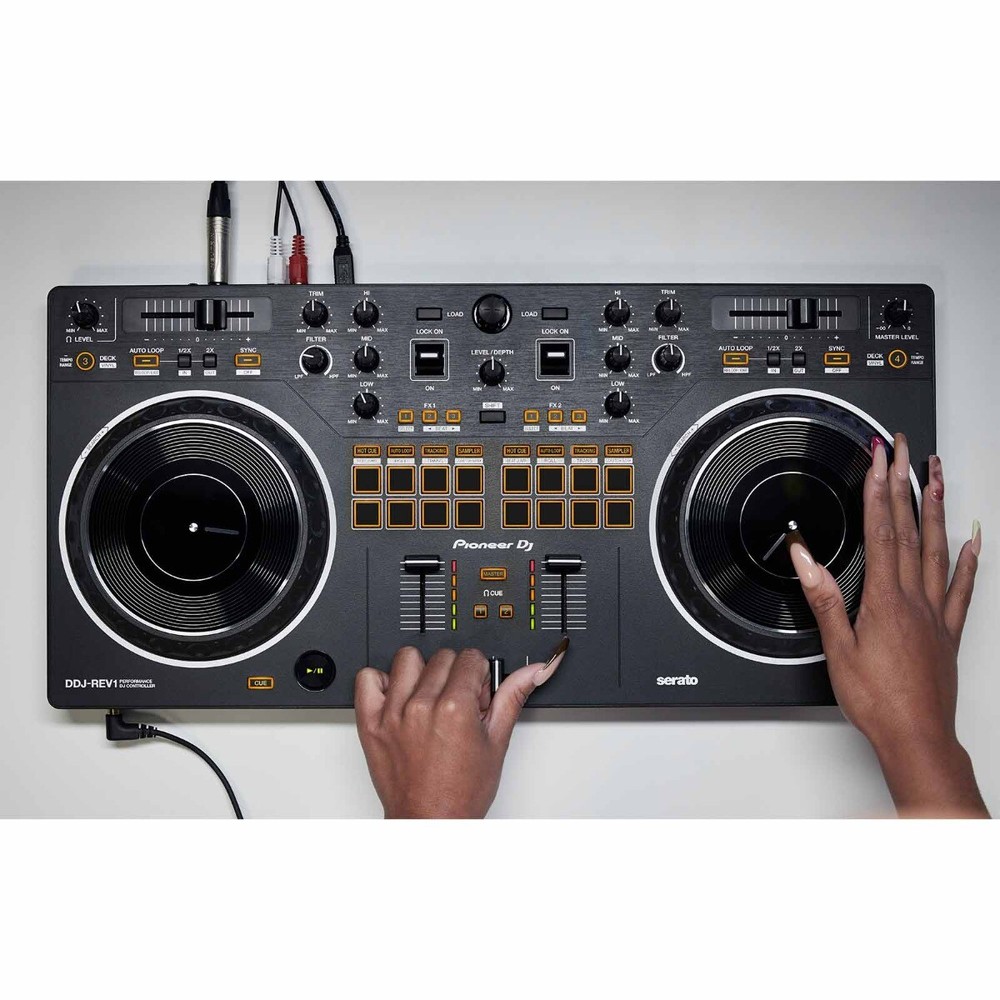 Pioneer DJ DDJ-REV1 Scratch Style Starter 2-Channel Controller with Backpack