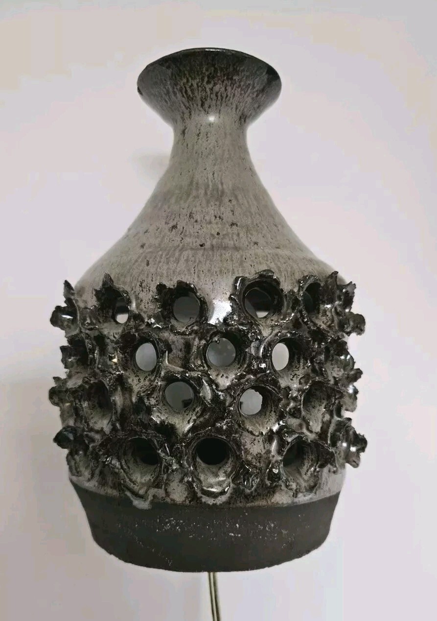 A Pair of Lovemose Danish brutalist Stoneware Vintage Wall Lights