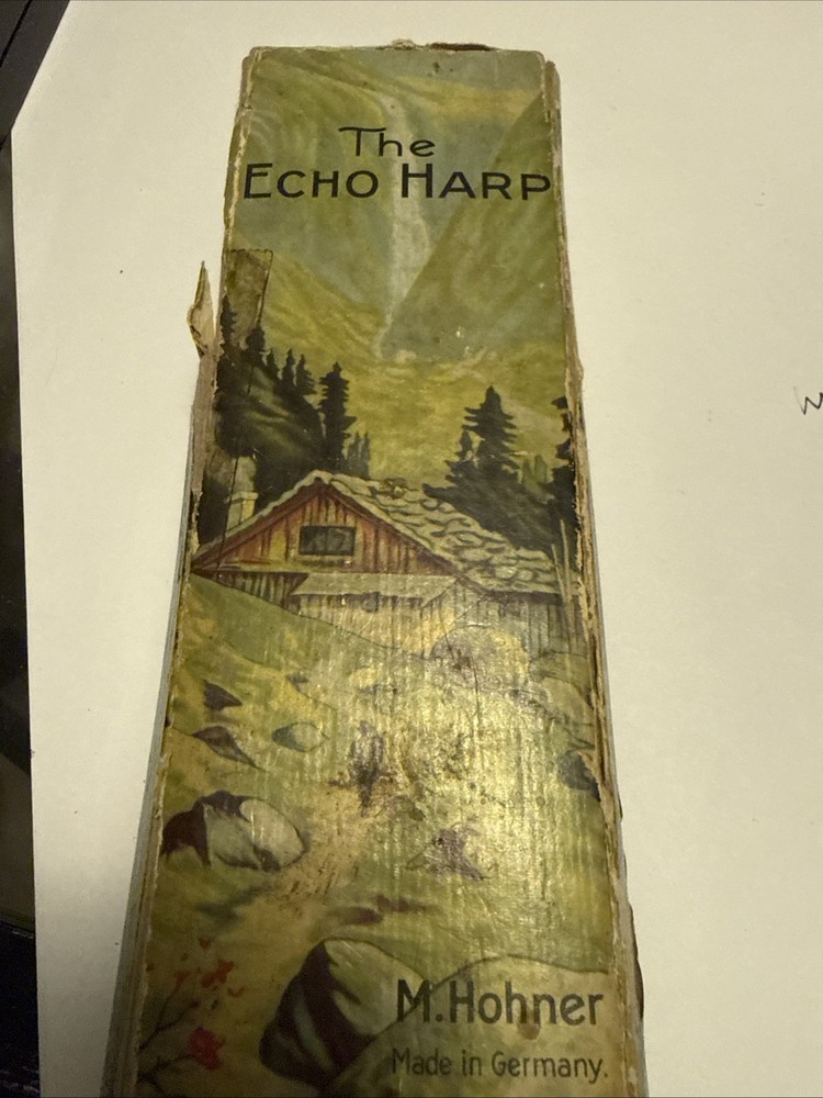 Vintage M Hohner THE ECHO HARP 2-Sided Harmonica w/Box