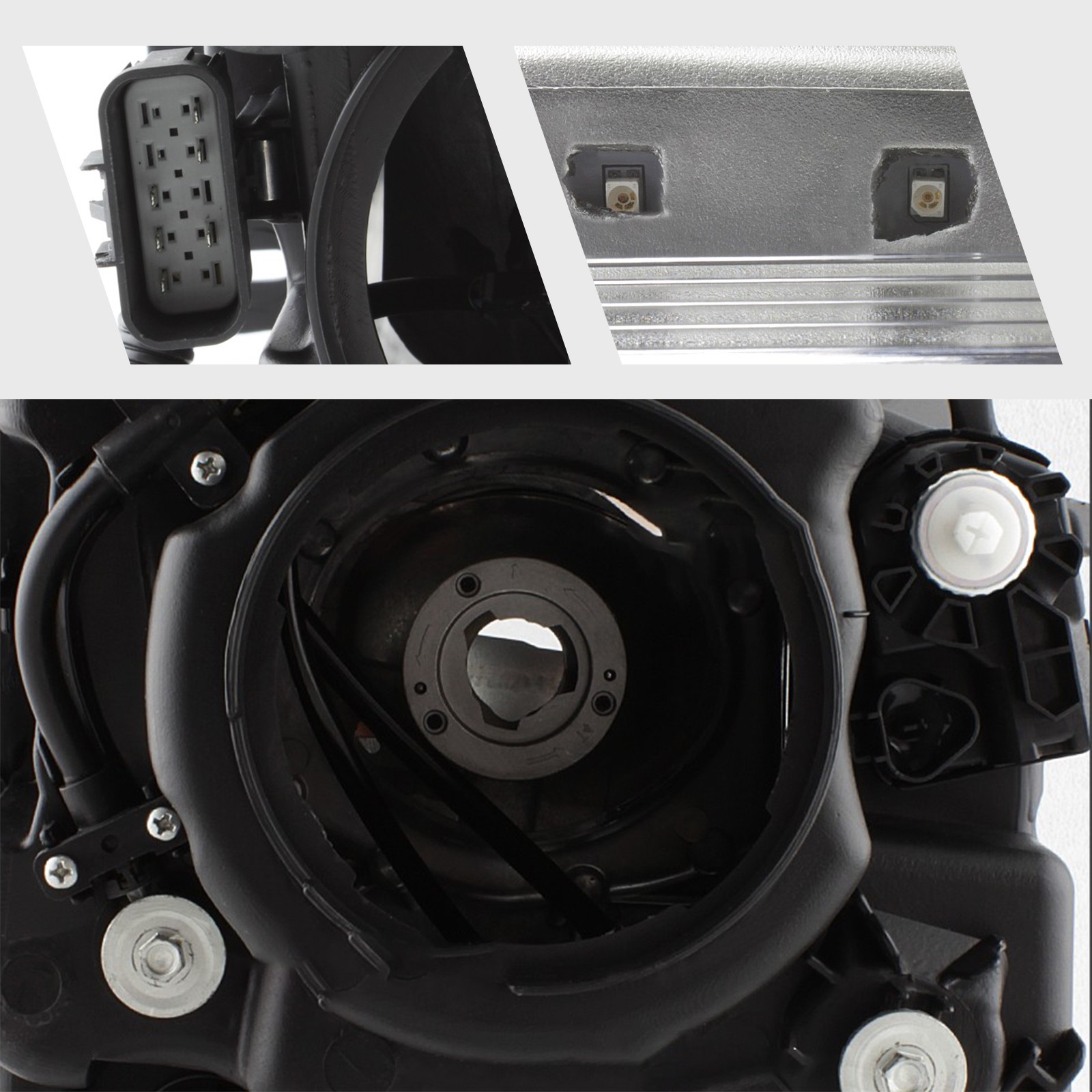 For 2010-2016 Cadillac SRX Halogen w/ LED Projector Headlights Left+Right Side