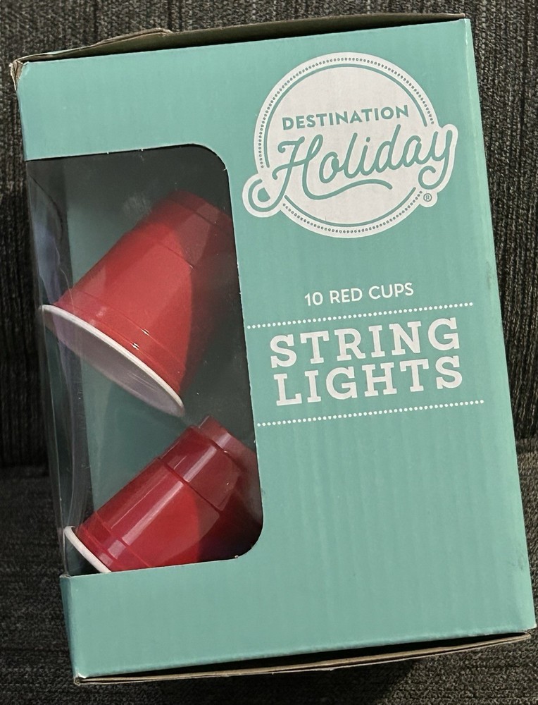 10 Red Cups String Lights Christmas