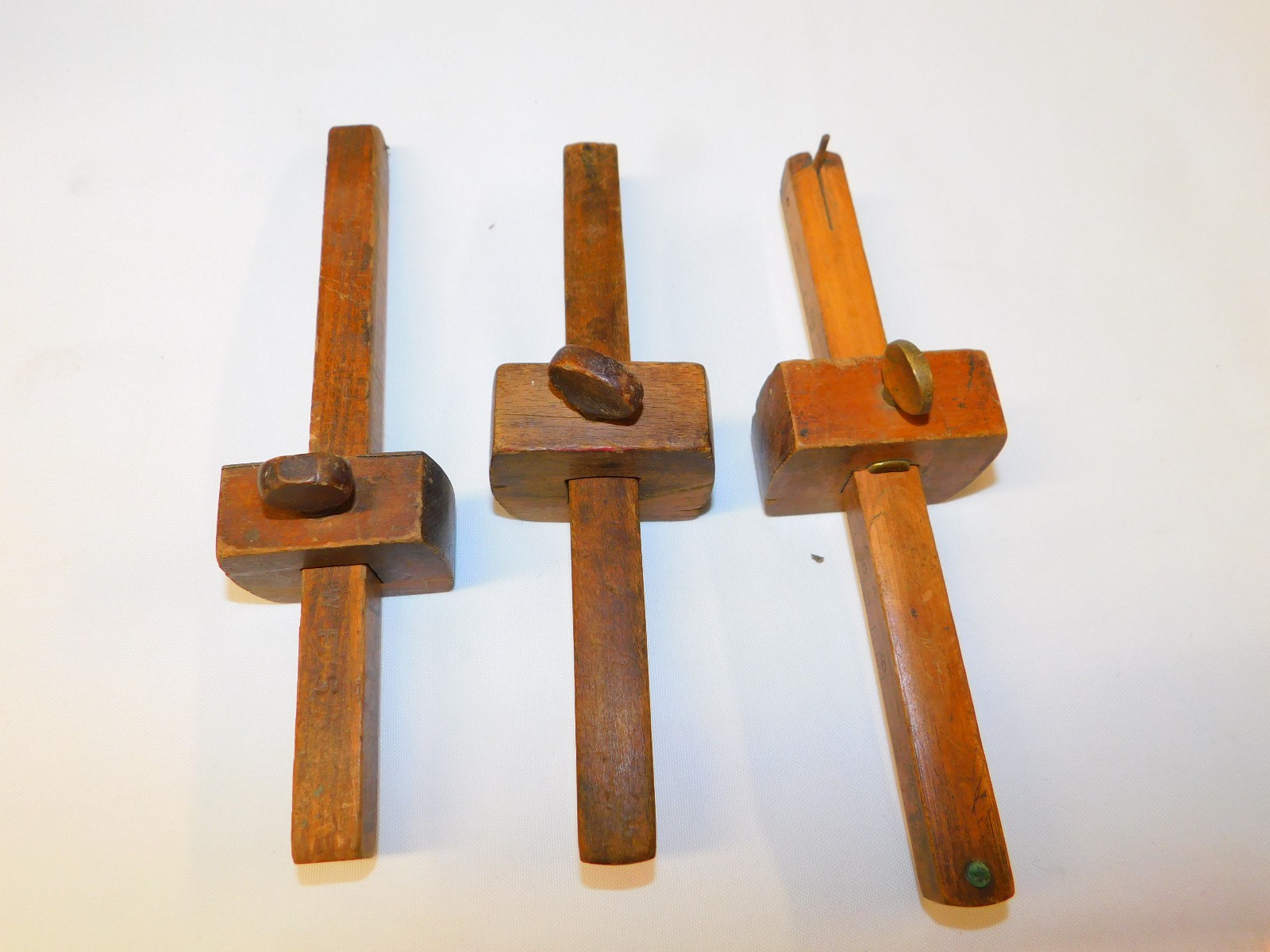 LOT of 3 Vtg Wooden Mortice Marking Gauge Guide Ruler SCRIBE Tool STANLEY No 65