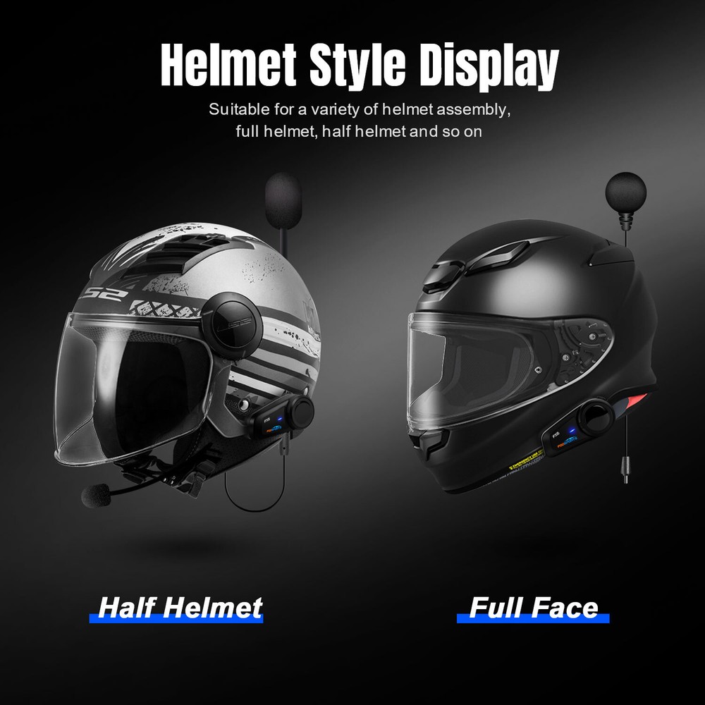 2X 1000M Motorcycle Helmet Intercom Bluetooth Headset Interphone FM 4 Rider FX4