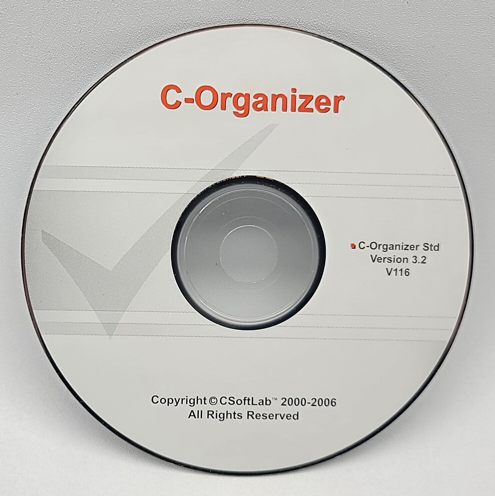 ⭐️ CSoftLab C-Organizer Standard Version 3.2 - PC CD-ROM