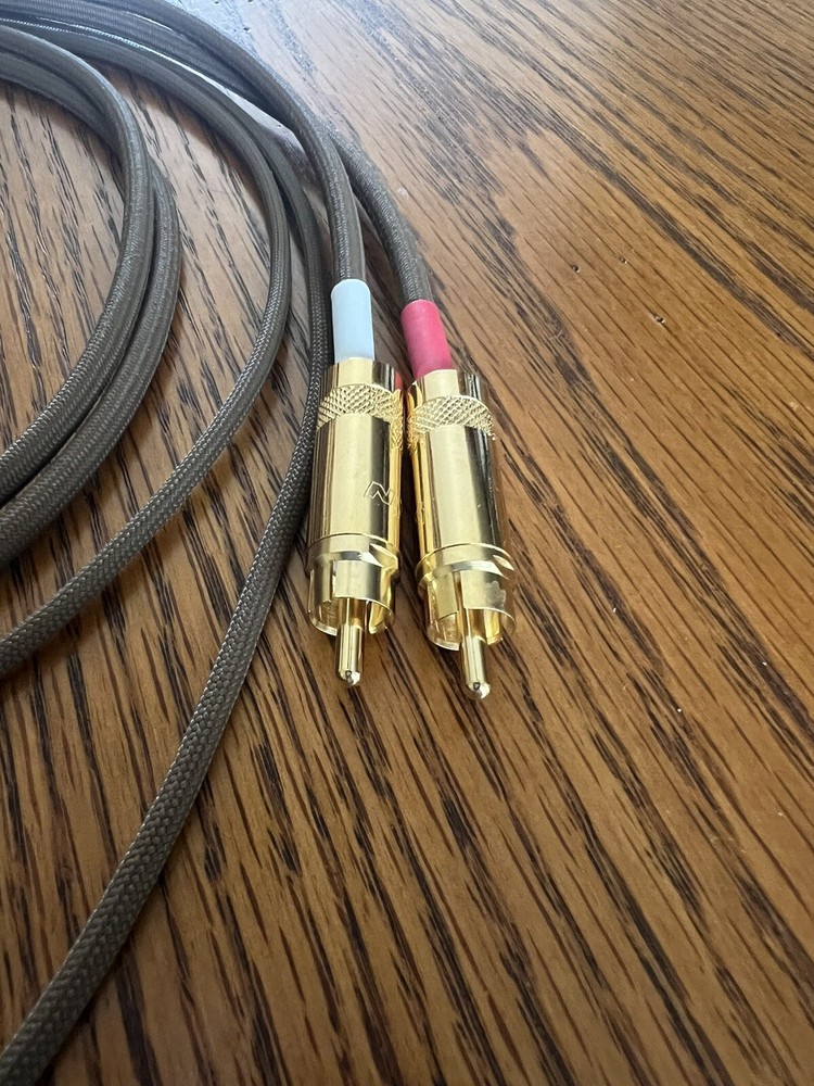 2 Ft. JMB CABLE CO Audiophile Gold Reference Turntable Phono RCA Cables w/ground