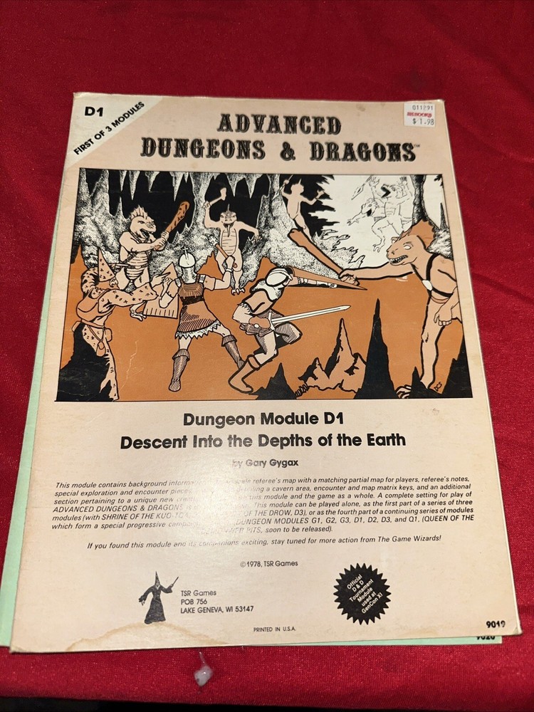ADVANCED D&D DUNGEON MODULES TSR 1978