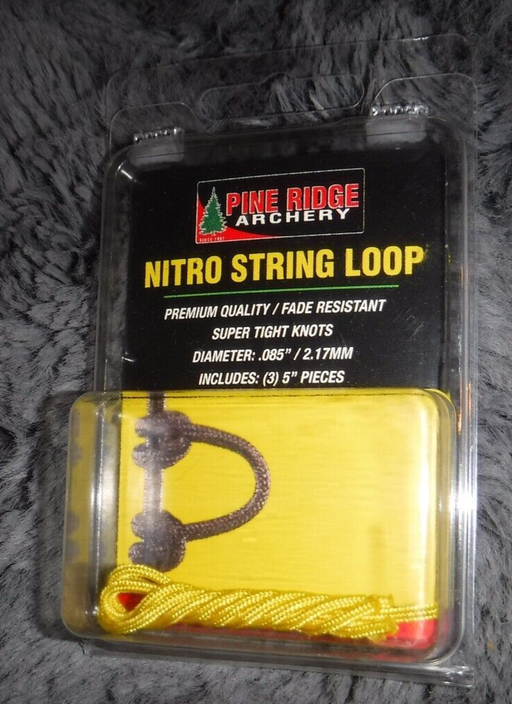 NITRO STRING LOOP BY PINE RIDGE ARCHERY 3.. 5 INCH PIECES YELLOW