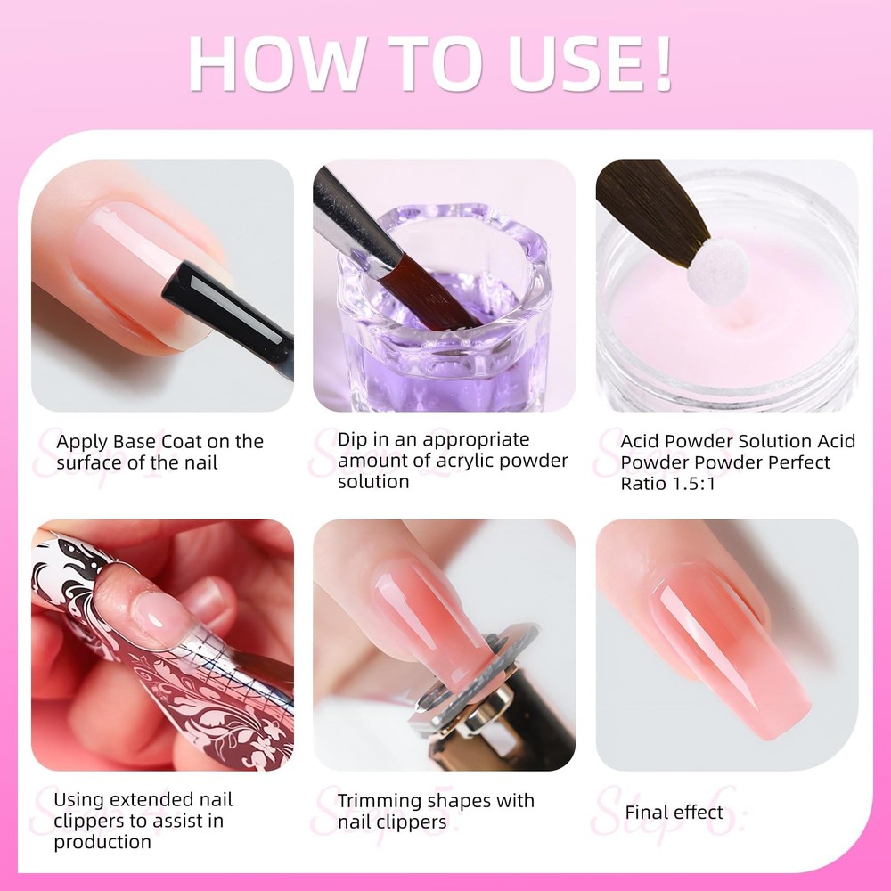 Acrylic Nail Kit with Drill & U V Light - Complete Starter Set for Beginners ...