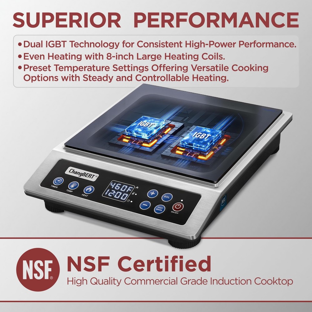 Portable Induction Cooktop Enhanced Version, One-Click Max Power 1800W Large ...