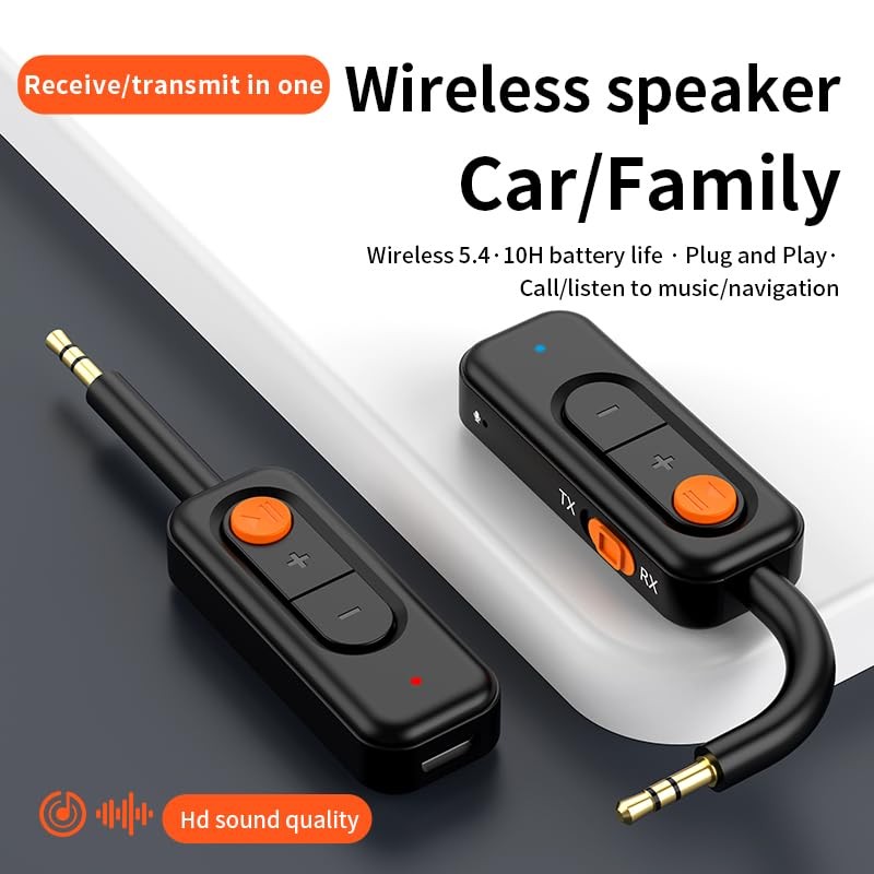 Bluetooth 5.4 Transmitter and Receiver,2-in-1 Wireless Adapter,Bluetooth Audi...