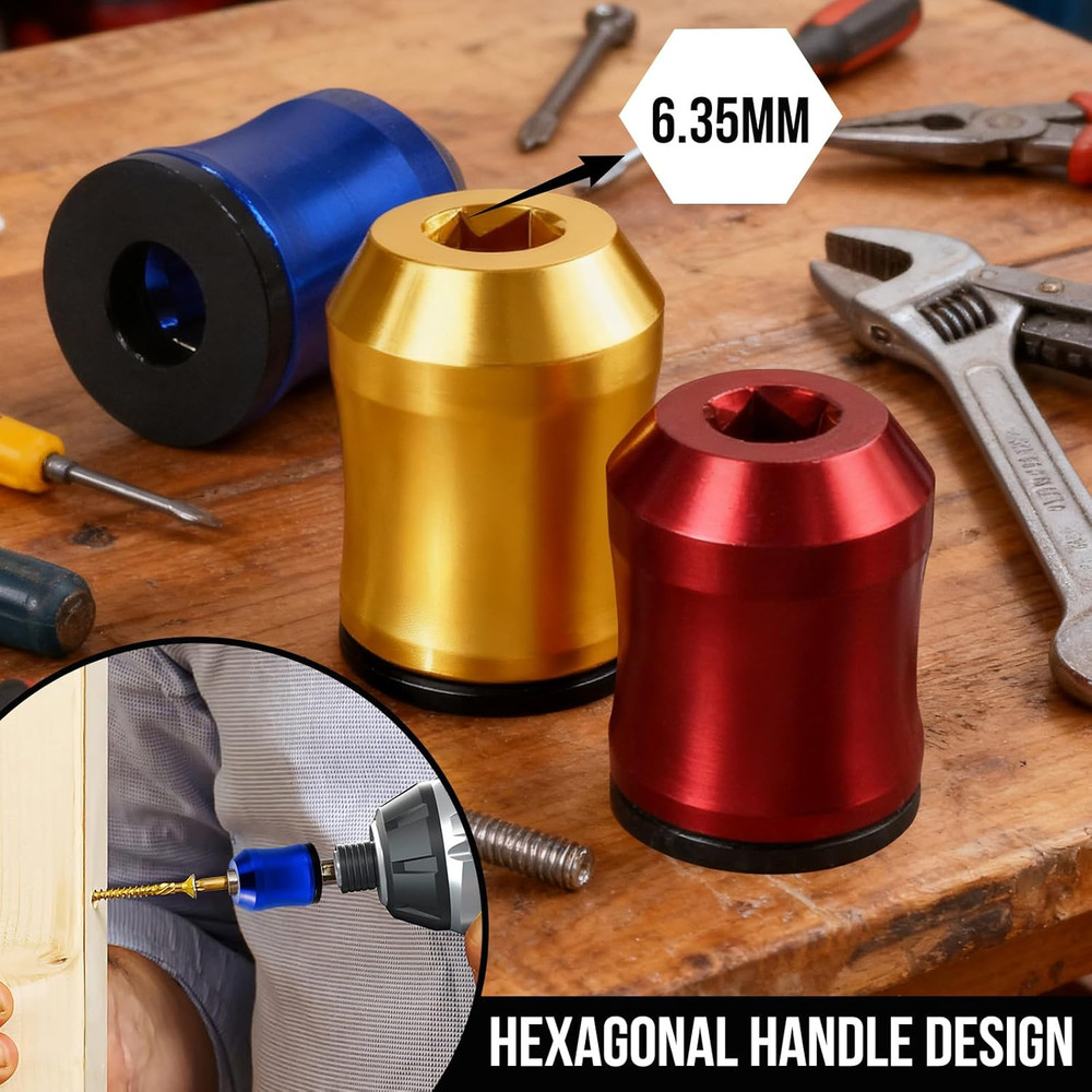 3Pcs Screwdriver Head Magnetic Ring, Screw Ring Set Removable Household Tool for