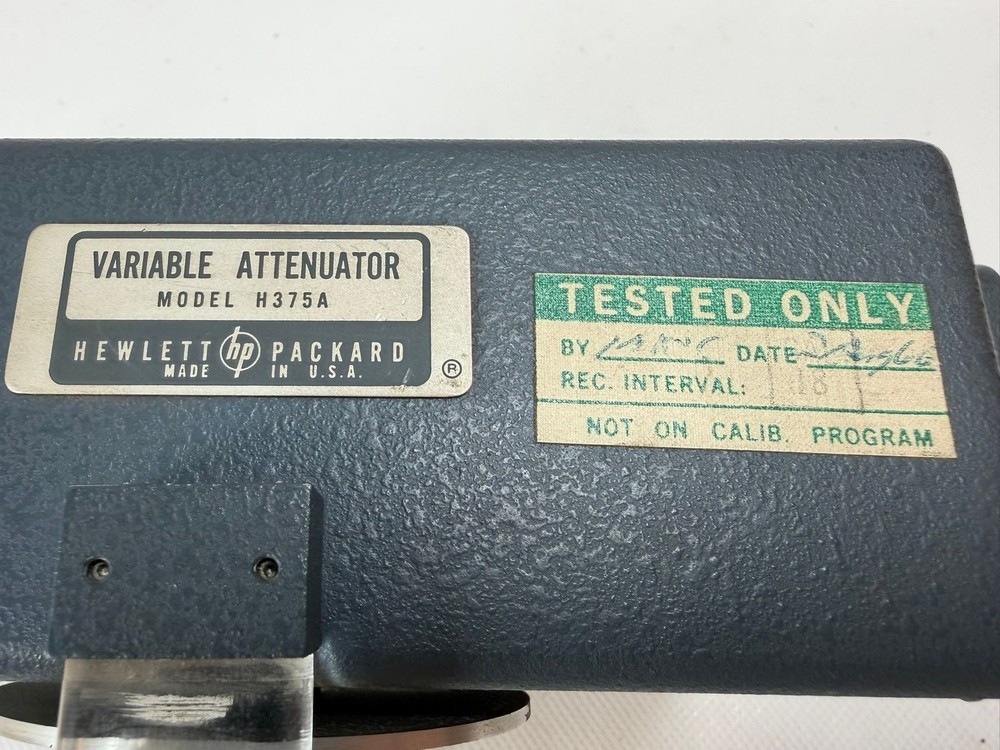 Hewlett Packard H375A Variable Attenuator 0-20 dB Waveguide Test Equipment