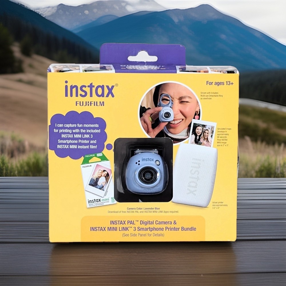 Fujifilm Instax Pal Digital Camera Mini Link 3 Printer Bundle Lavender Blue NEW