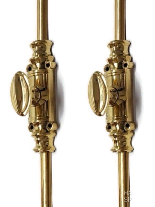 Machine-Made Cremone Espagnolette — Small Oval Knob Version — 110" (2.8 m) Solid