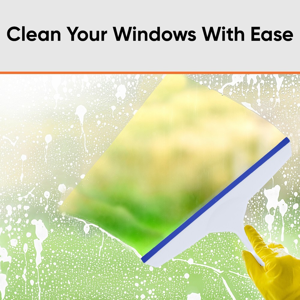 Superio 10" Window Rubber Squeegee with Hanging Loop, 2 pack Blue