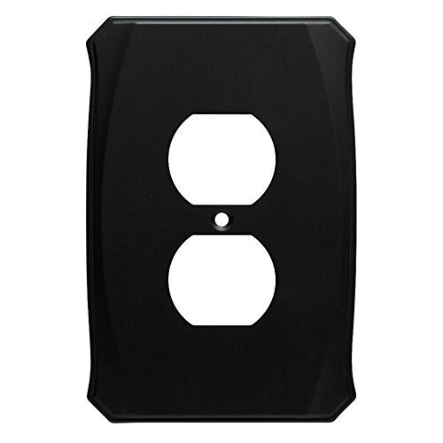 (5 Pack) Serene Single Duplex Wall Plate Flat Black
