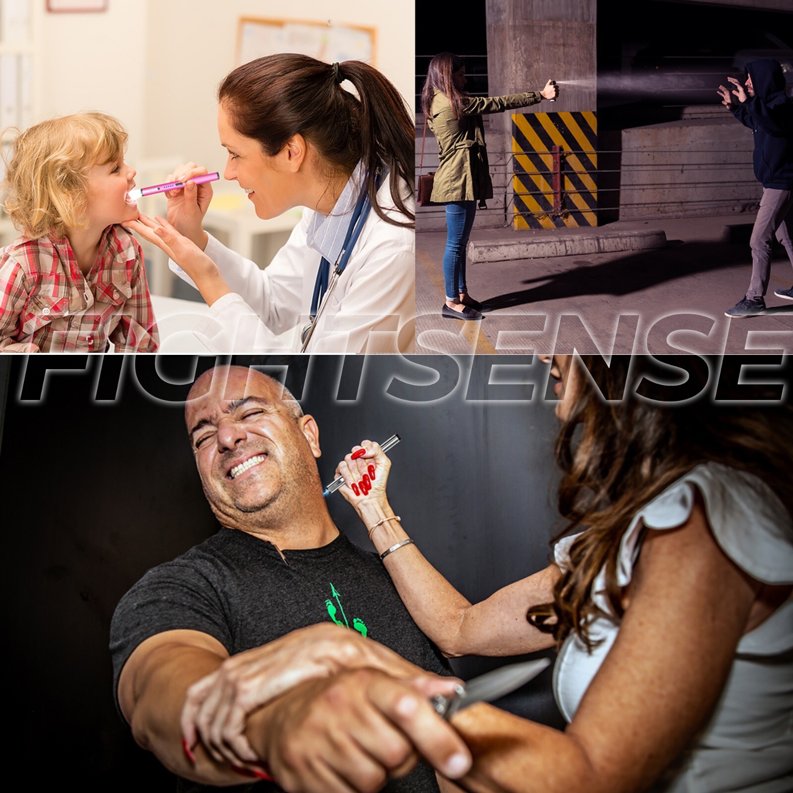 FIGHTSENSE High Power Stun Gun & Pepper Spray for Self Defense Combo Pack