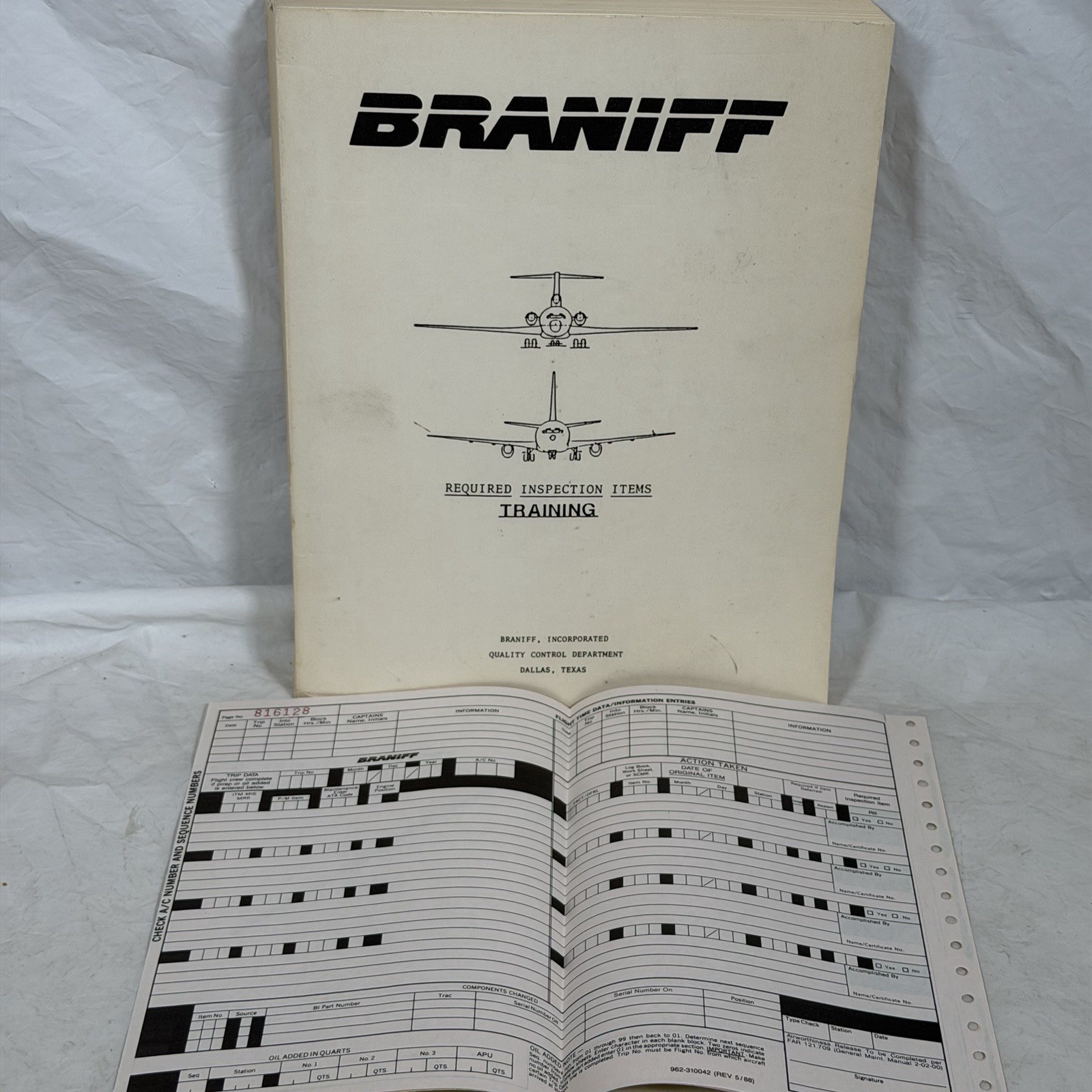 Braniff Required Inspection Items Training Manual w/ Blank Inspection Form